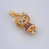 Dije Gata 4.75gr / 1 in / Tres Oros 18K %