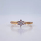 Anillo Estrella David 1.8gr / T7 / Dos Oros Amarillo Blanco 18K %