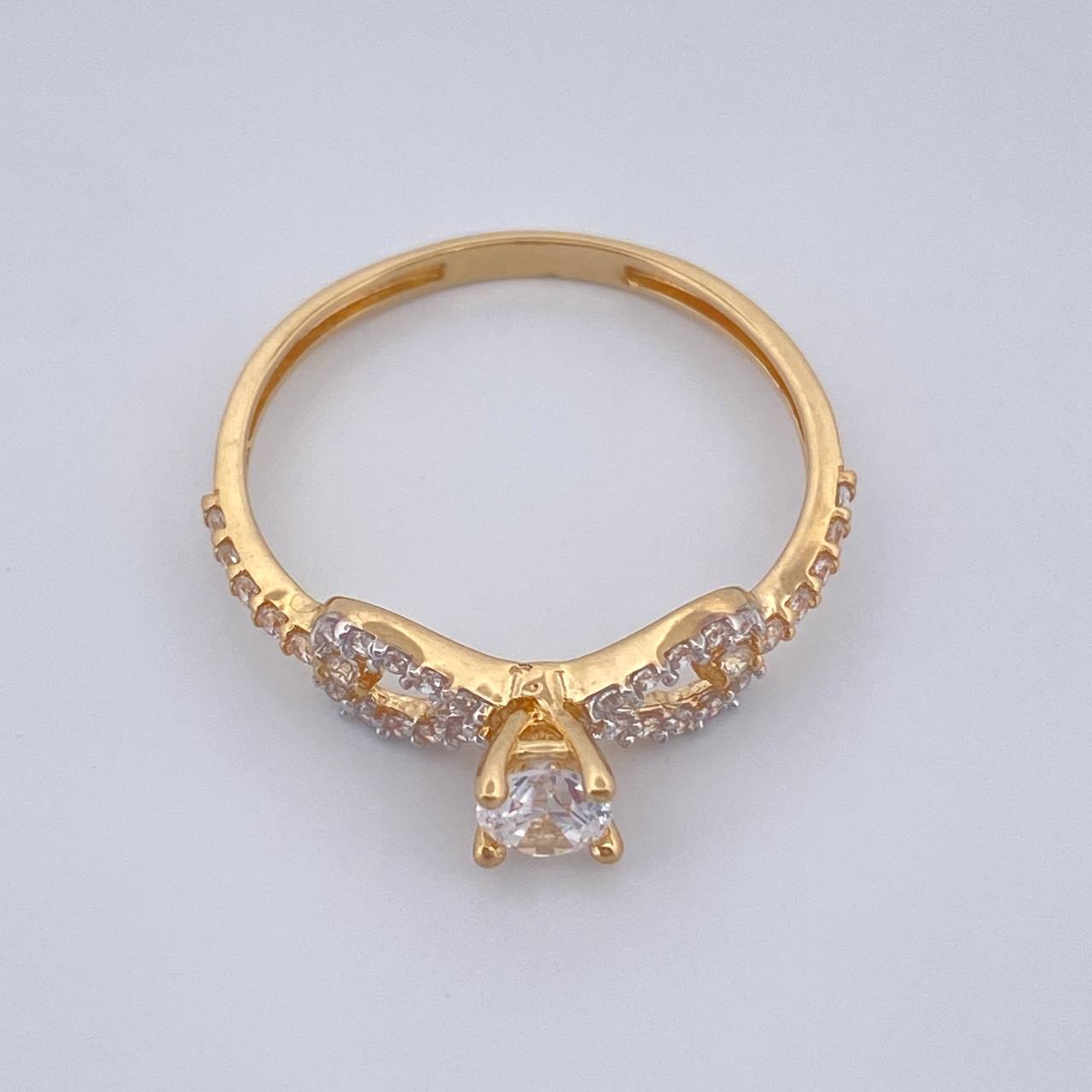 Anillo Solitario Infinito 1.75gr / T7 / Oro Amarillo Oro Blanco 18K %
