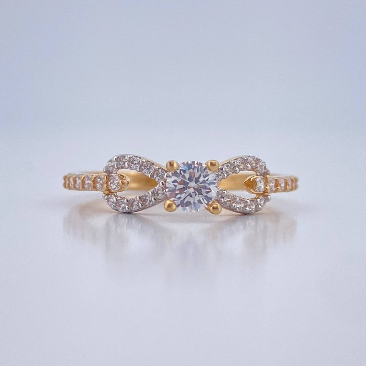 Anillo Solitario Infinito 1.75gr / T7 / Oro Amarillo Oro Blanco 18K %