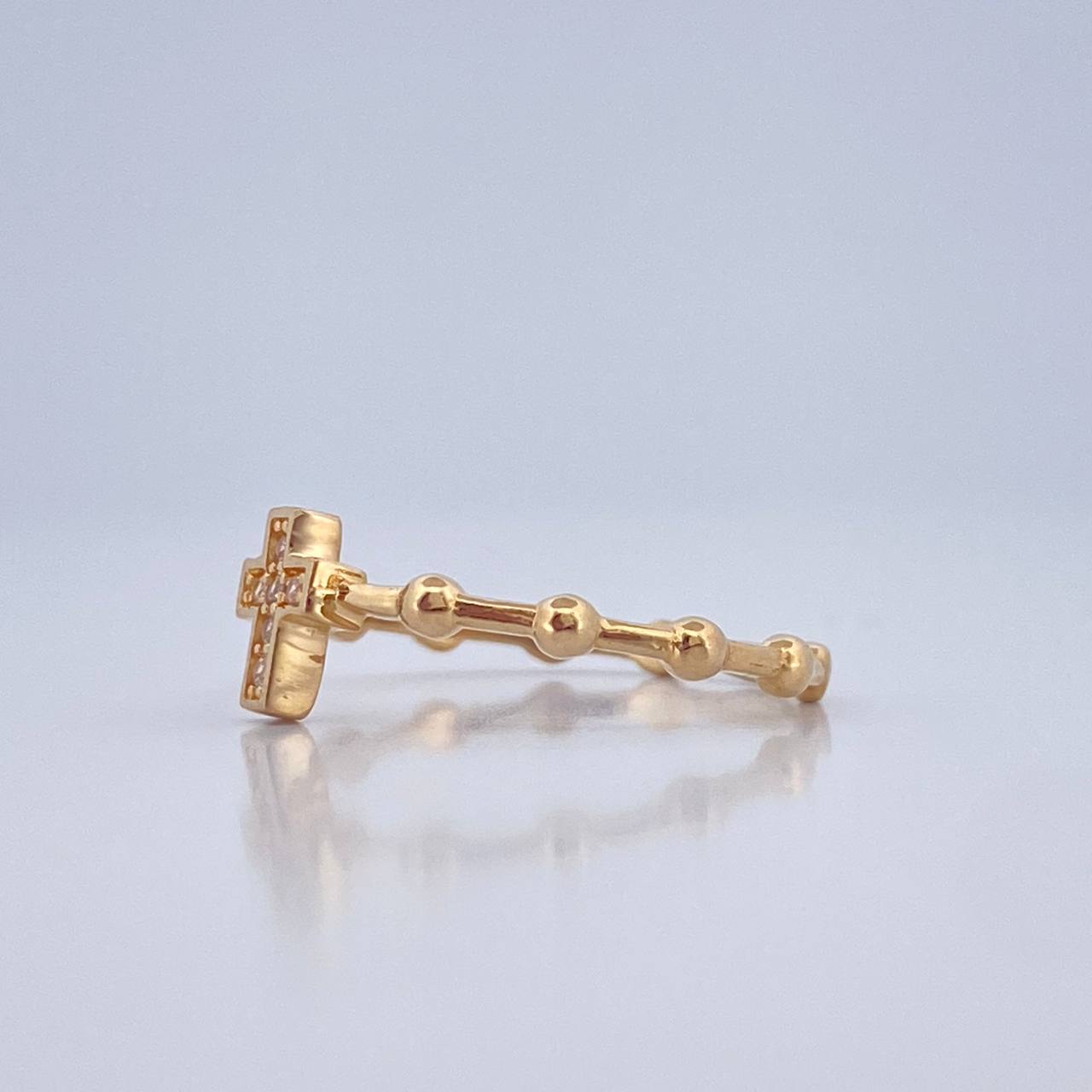 Cross Ring Spheres 1.8gr / T7 3/4 / Yellow Gold 18K %