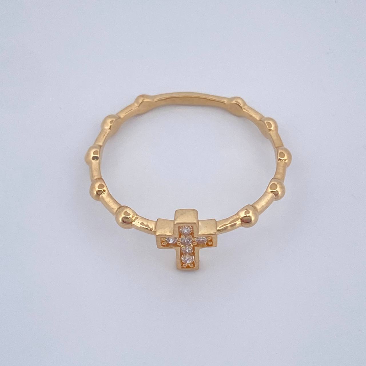 Cross Ring Spheres 1.8gr / T7 3/4 / Yellow Gold 18K %