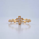 Cross Ring Spheres 1.8gr / T7 3/4 / Yellow Gold 18K %