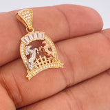 Pendant Horse Horseshoe 3.25gr / 1 in / Three Golds 18K %