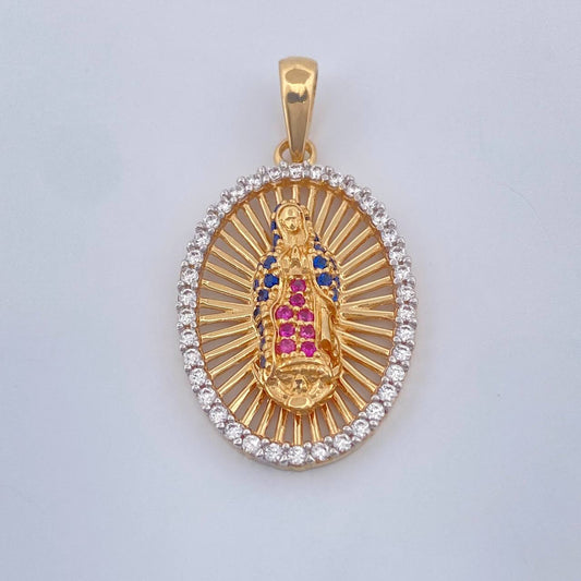 Dije Virgen Guadalupe 3.4gr / 1 1/4 in / Oro Amarillo Oro Blanco 18K %