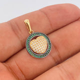 Dije Corazon 2.7gr / 1 in / Dos Oros Negro Amarillo 18K %