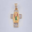 Dije Cruz Virgen Guadalupe 3.25gr / 1 1/4 in / Dos Oros Amarillo Blanco 18K %