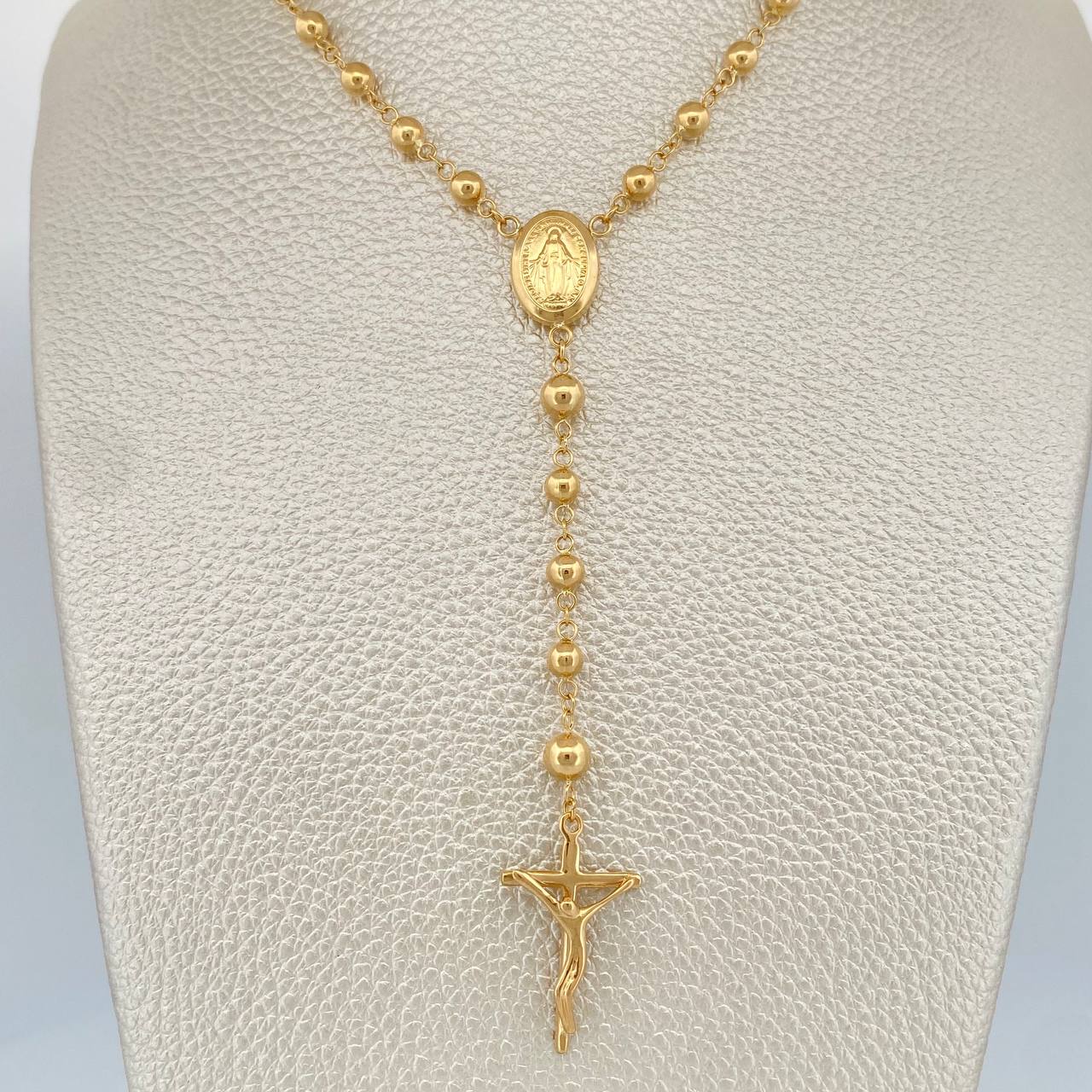 Rosario Virgen Milagrosa 8.55gr / 22 in / 5mm - 4mmmm Oro Amarillo 18K %