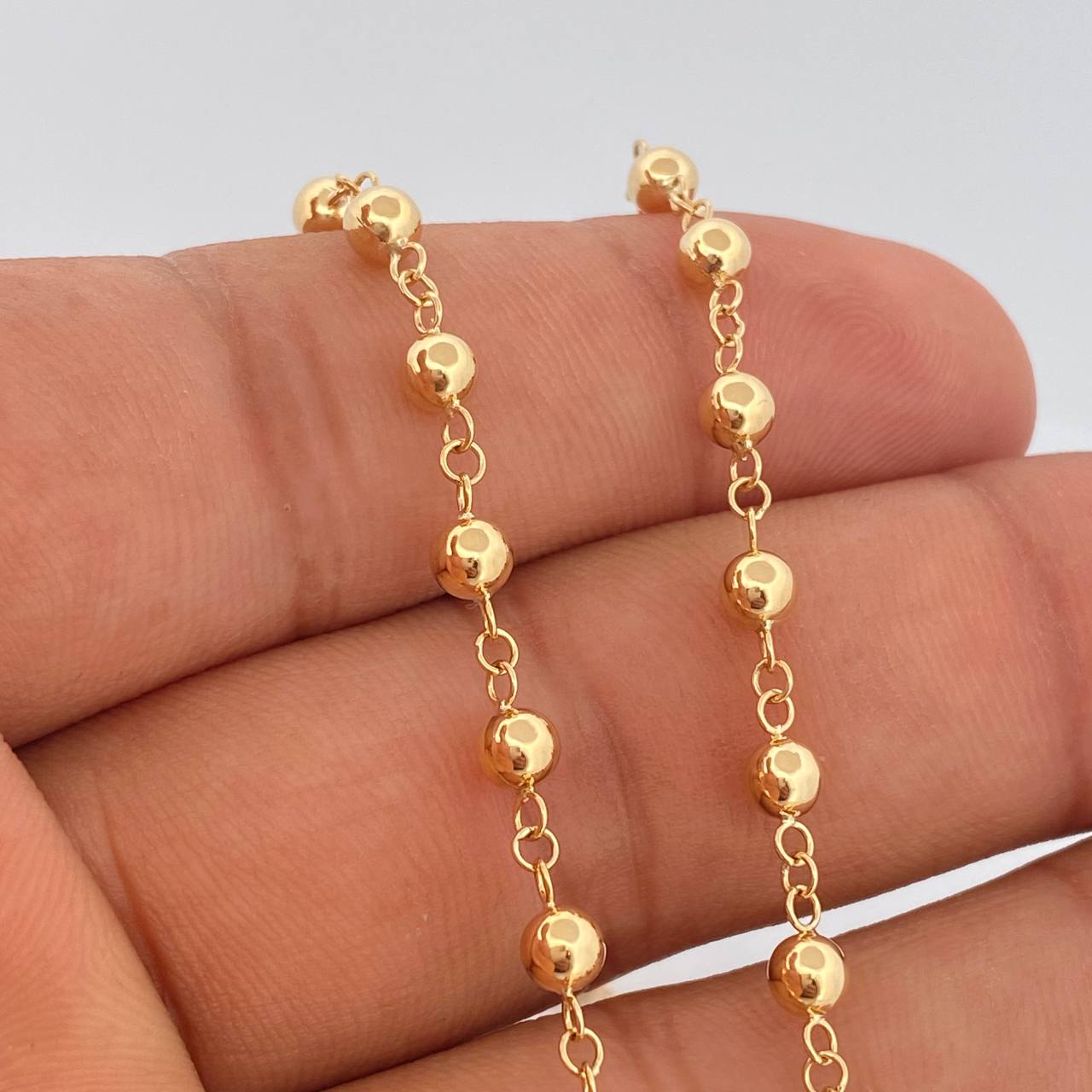 Rosario Virgen Milagrosa 8.55gr / 22 in / 5mm - 4mmmm Oro Amarillo 18K %