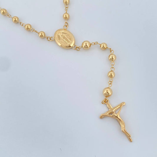 Rosario Virgen Milagrosa 8.65gr / 22 1/4 in / 5mm - 4mm Oro Amarillo 18K %