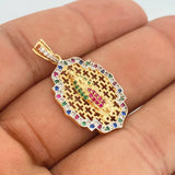 Dije Virgen De Guadalupe 3.65gr / 1 1/4 in / Dos Oros Amarillo Blanco 18K %