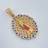 Dije Virgen De Guadalupe 3.65gr / 1 1/4 in / Dos Oros Amarillo Blanco 18K %