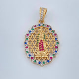 Dije Virgen De Guadalupe 3.65gr / 1 1/4 in / Dos Oros Amarillo Blanco 18K %