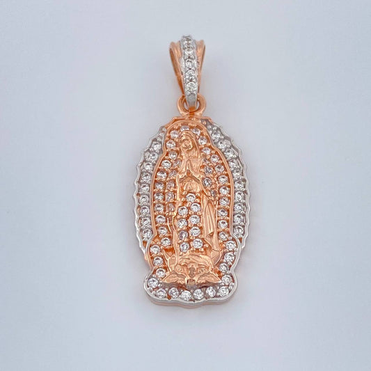 Dije Virgen De Guadalupe 2.75gr / 1 in / Dos Oros Blanco Rosa 18K %