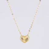 Cadena Aro Seguido Dije Corazón Diamantado 1.4g / 18 in / 1mm Oro Amarillo 18K