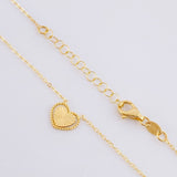 Cadena Aro Seguido Dije Corazón Diamantado 1.4g / 18 in / 1mm Oro Amarillo 18K