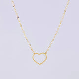 Classic Link Chain Heart Silhouette Pendant 1.25g / 17 3/4 in / 1mm 18K Yellow Gold