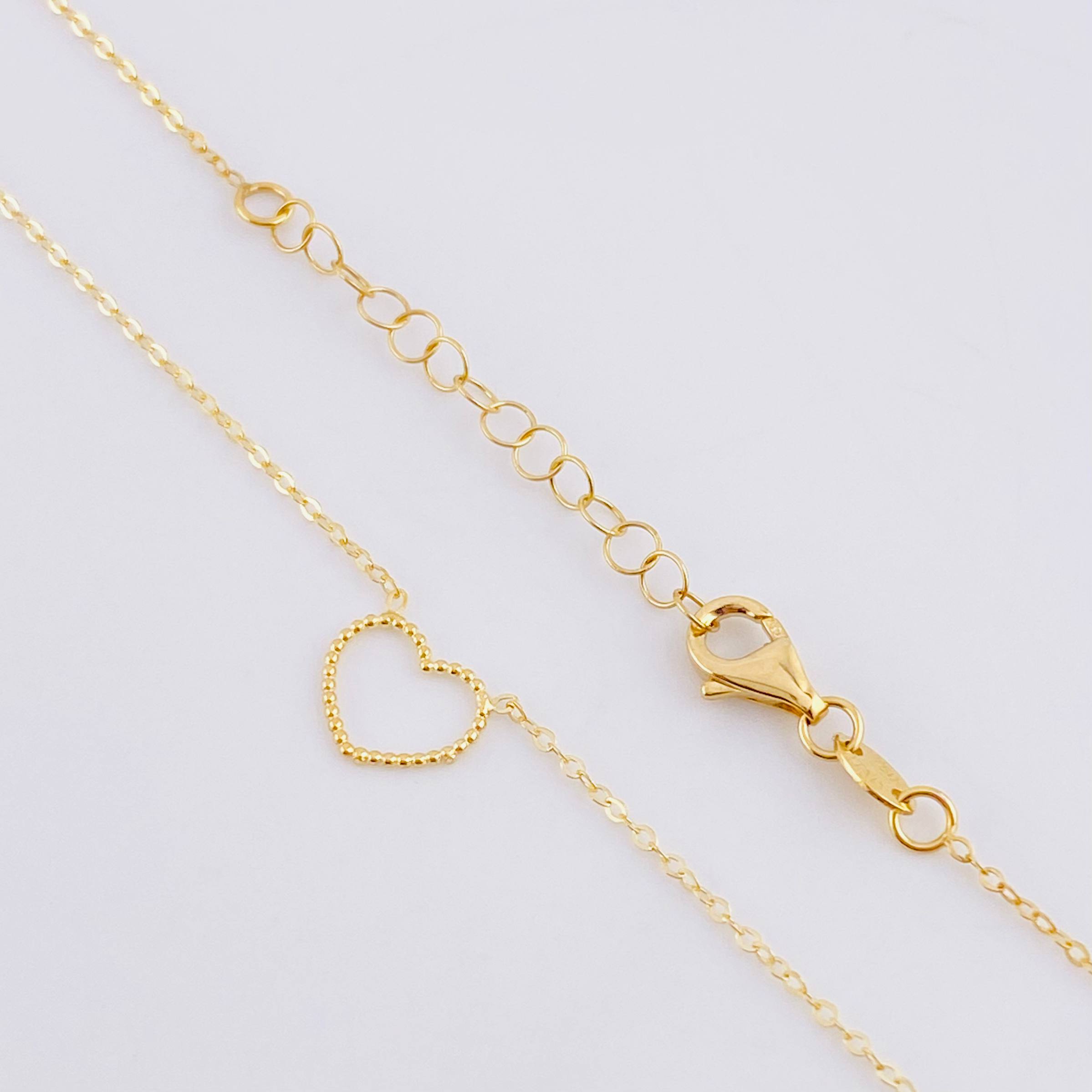 Classic Link Chain Heart Silhouette Pendant 1.25g / 17 3/4 in / 1mm 18K Yellow Gold