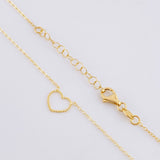 Classic Link Chain Heart Silhouette Pendant 1.25g / 18 in / 1mm 18K Yellow Gold