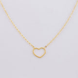 Classic Link Chain Heart Silhouette Pendant 1.25g / 17 3/4 in / 1mm 18K Yellow Gold