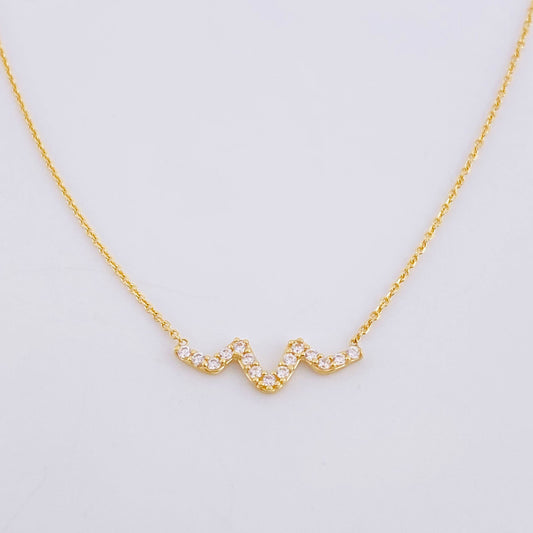 Cadena Aro Seguido Dije Linea Vida 1.8g / 18 in / 1mm Oro Amarillo 18K