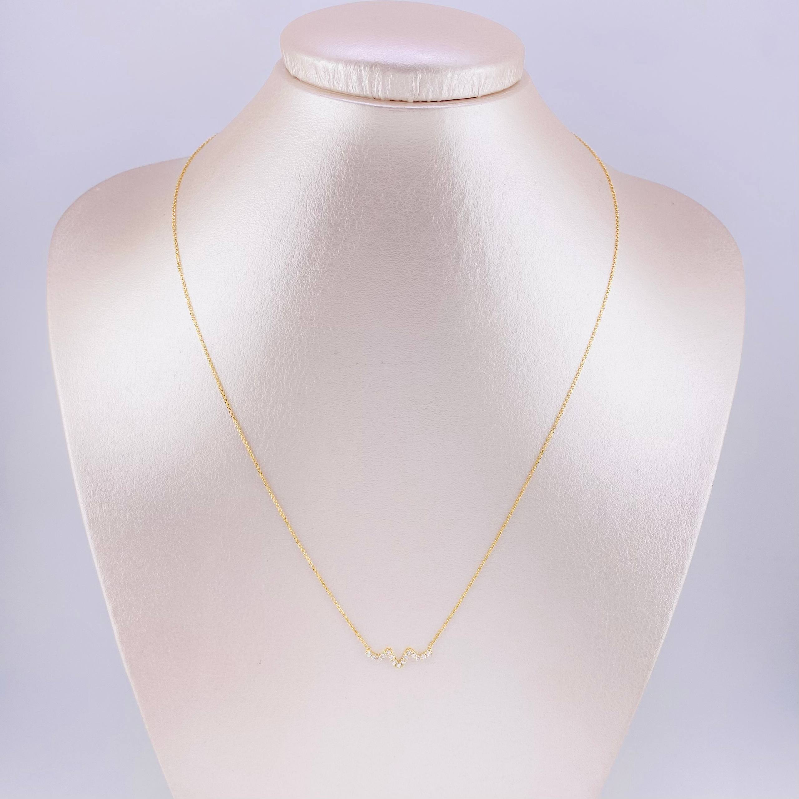 Cadena Aro Seguido Dije Linea Vida 1.8g / 18 in / 1mm Oro Amarillo 18K