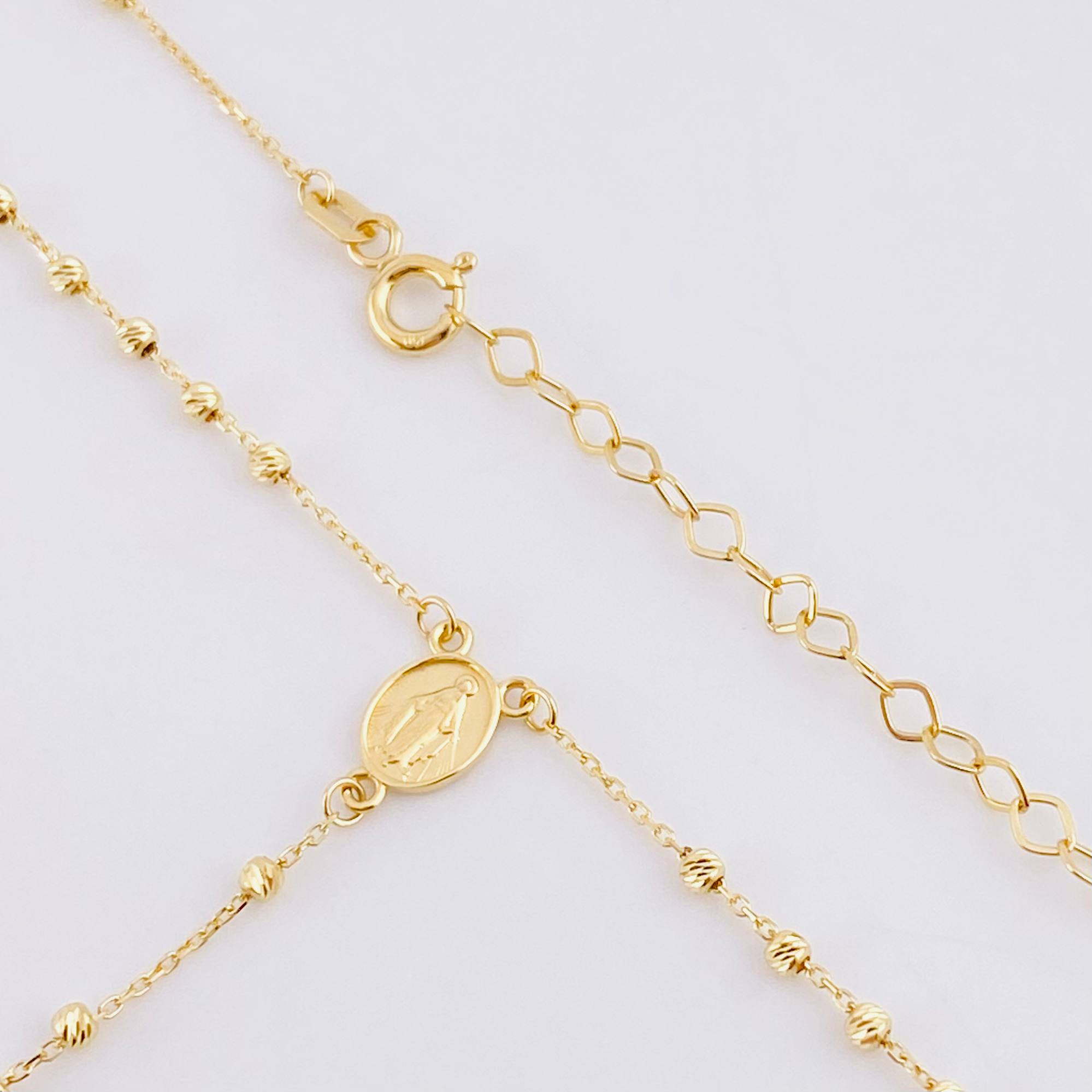 Rosario Virgen Milagrosa 3.5g / 19 3/4 in / 1.9mm Oro Amarillo 18K
