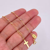 Bracelet Denario Miraculous Virgin 1.55g / 7 1/2 in / 1.9mm Three Golds 18K