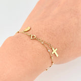 Bracelet Denario Miraculous Virgin 1.55g / 7 1/2 in / 1.9mm Three Golds 18K