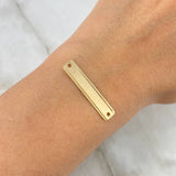 Charm Rectangular Plate 1.15gr / 30mm*6mm Parallel Lines Yellow Gold