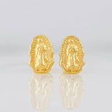 Stud Earrings Virgen de Guadalupe 0.85g / in / 10.3mm Yellow Gold 18K