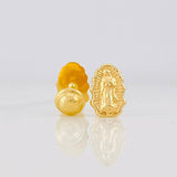 Stud Earrings Virgen de Guadalupe 0.85g / in / 10.3mm Yellow Gold 18K