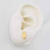 Stud Earrings Virgen de Guadalupe 0.85g / in / 10.3mm Yellow Gold 18K