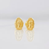 Stud Earrings Virgen de Guadalupe 0.65g / in / 7.4mm Yellow Gold 18K