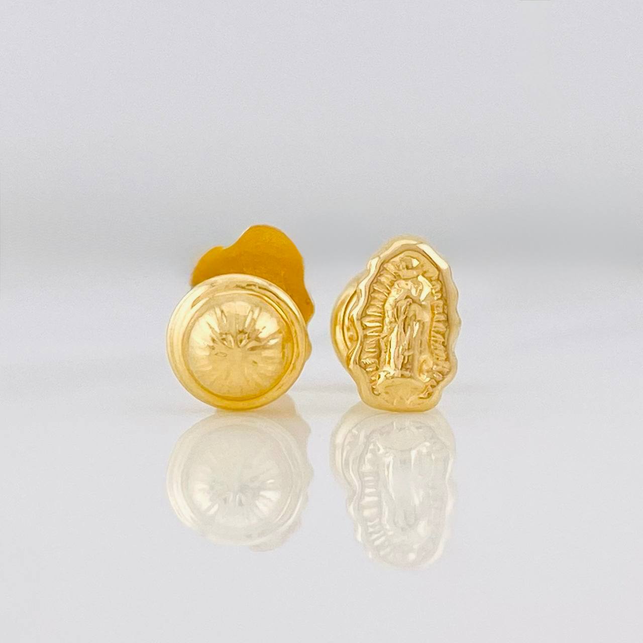 Stud Earrings Virgen de Guadalupe 0.65g / in / 7.4mm Yellow Gold 18K