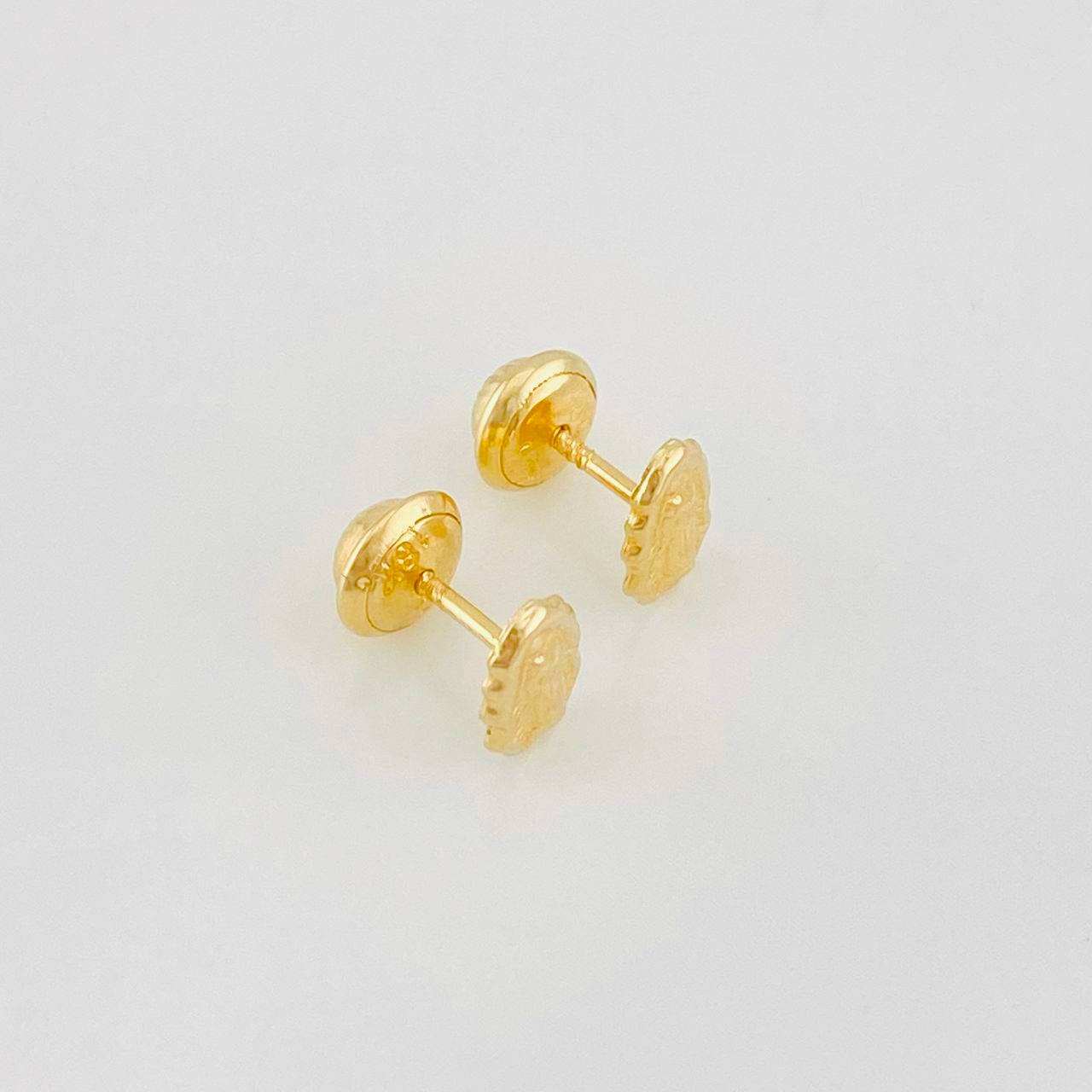 Stud Earrings Virgen de Guadalupe 0.65g / in / 7.4mm Yellow Gold 18K