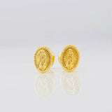 Stud Earrings Virgen de Guadalupe 0.65g / in / 7.2mm Yellow Gold 18K