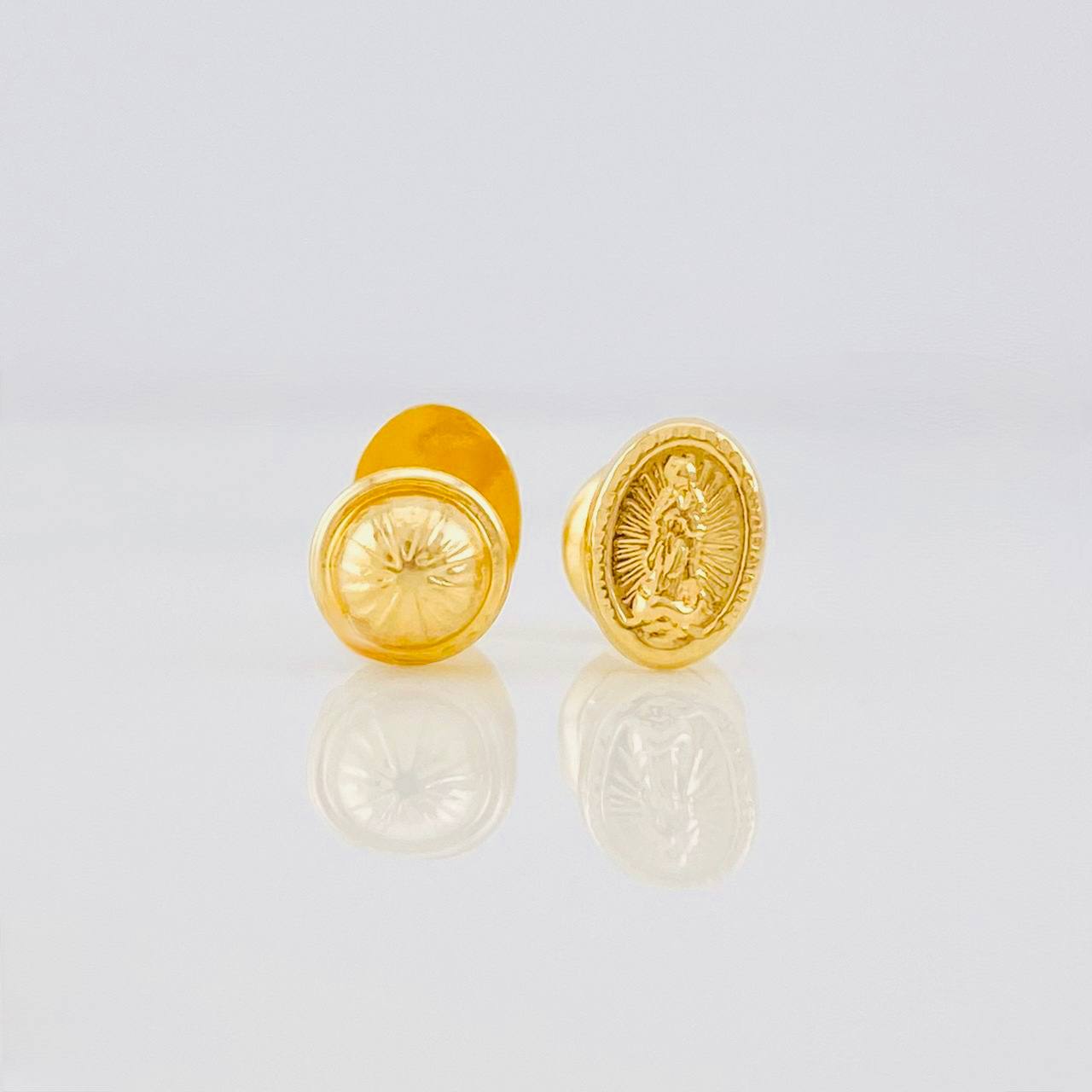 Stud Earrings Virgen de Guadalupe 0.65g / in / 7.2mm Yellow Gold 18K