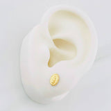 Stud Earrings Virgen de Guadalupe 0.65g / in / 7.2mm Yellow Gold 18K