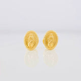 Stud Earrings Virgen de Guadalupe 0.8g / in / 8.2mm Yellow Gold 18K