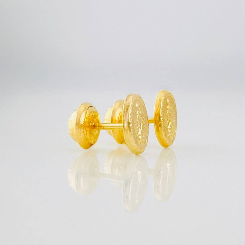 Stud Earrings Virgen de Guadalupe 0.8g / in / 8.2mm Yellow Gold 18K