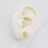 Stud Earrings Virgen de Guadalupe 0.8g / in / 8.2mm Yellow Gold 18K