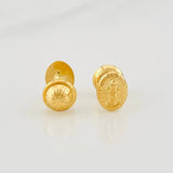 Stud Earrings Virgen Milagrosa 0.8g / in / 8.2mm Yellow Gold 18K