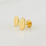 Stud Earrings Virgen Milagrosa 0.8g / in / 8.2mm Yellow Gold 18K