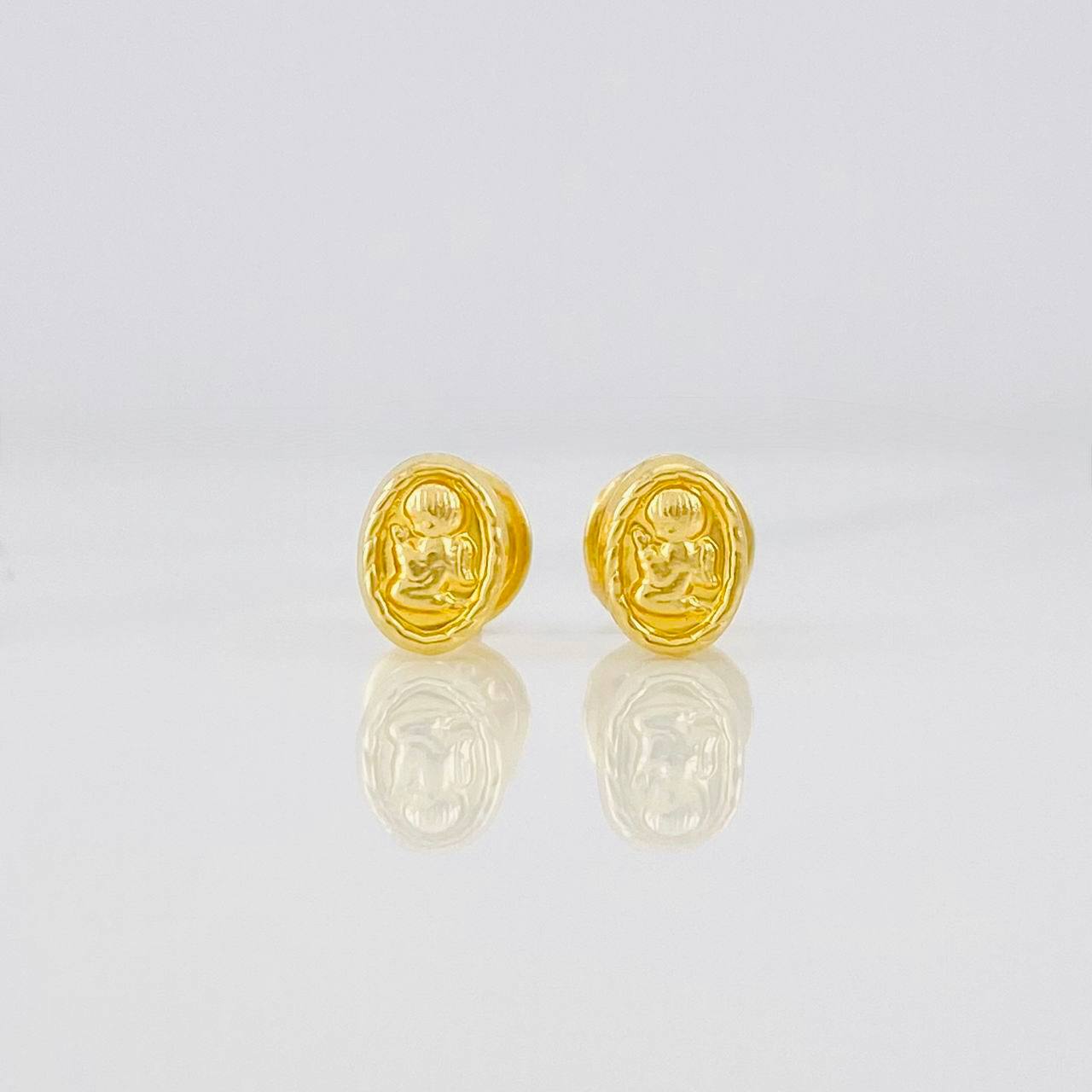 Stud Earrings Guardian Angel 0.55g / in / 6.3mm Yellow Gold 18K