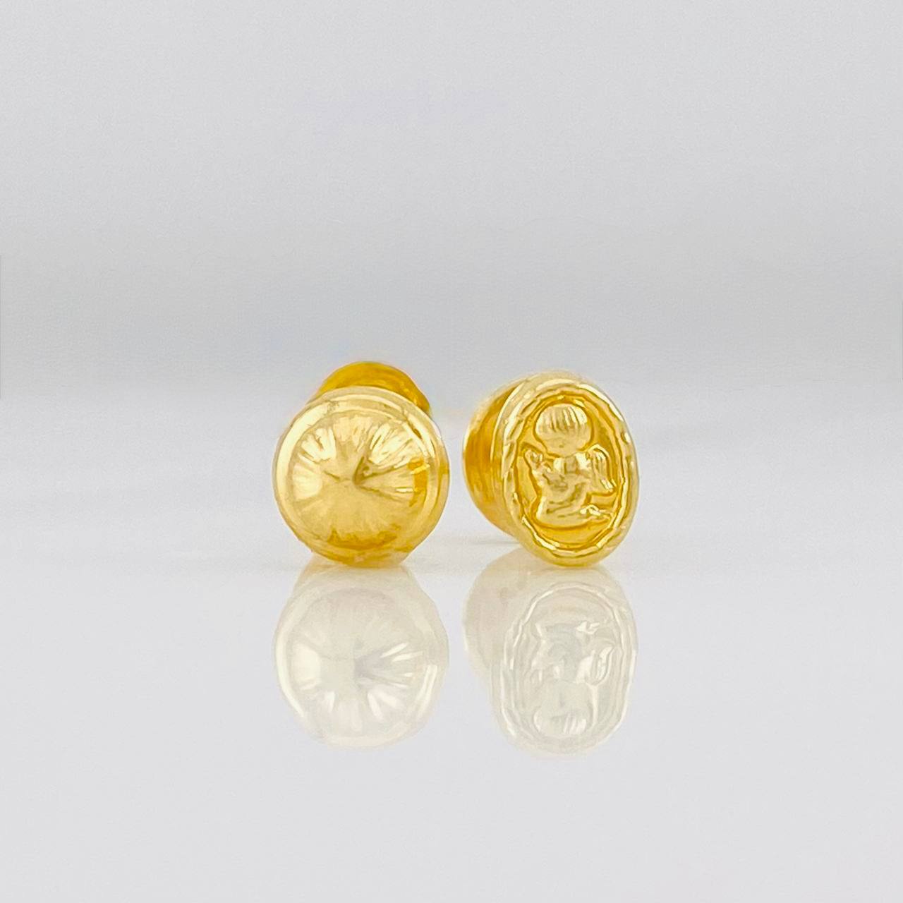 Stud Earrings Guardian Angel 0.55g / in / 6.3mm Yellow Gold 18K