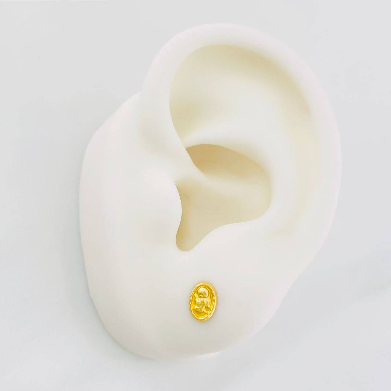 Stud Earrings Guardian Angel 0.55g / in / 6.3mm Yellow Gold 18K