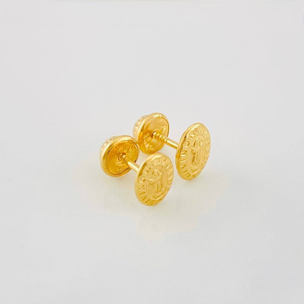 Stud Earrings Divine Child 0.65g / in / 7.56mm Yellow Gold 18K