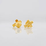 Stud Earrings Cross 0.6g / in / 9mm Yellow Gold 18K