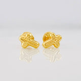 Stud Earrings Cross 0.55g / in / 8mm Yellow Gold 18K